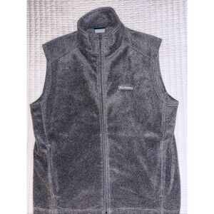 Columbia Vest Mens XL Gray Fleece Jacket Sweater Full Zip Pockets  Logo